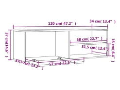 Mueble de TV madera de ingeniería roble ahumado 120x34x37 cm