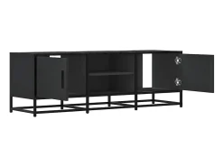Mueble de TV madera de ingeniería y metal negro 120x35x41 cm