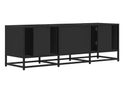 Mueble de TV madera de ingeniería y metal negro 120x35x41 cm