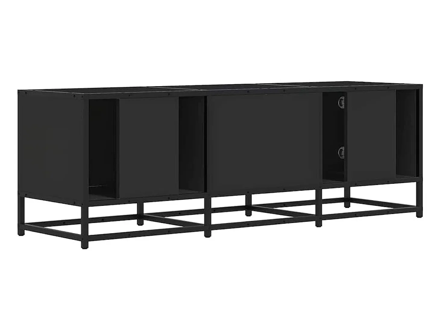 Mueble de TV madera de ingeniería y metal negro 120x35x41 cm