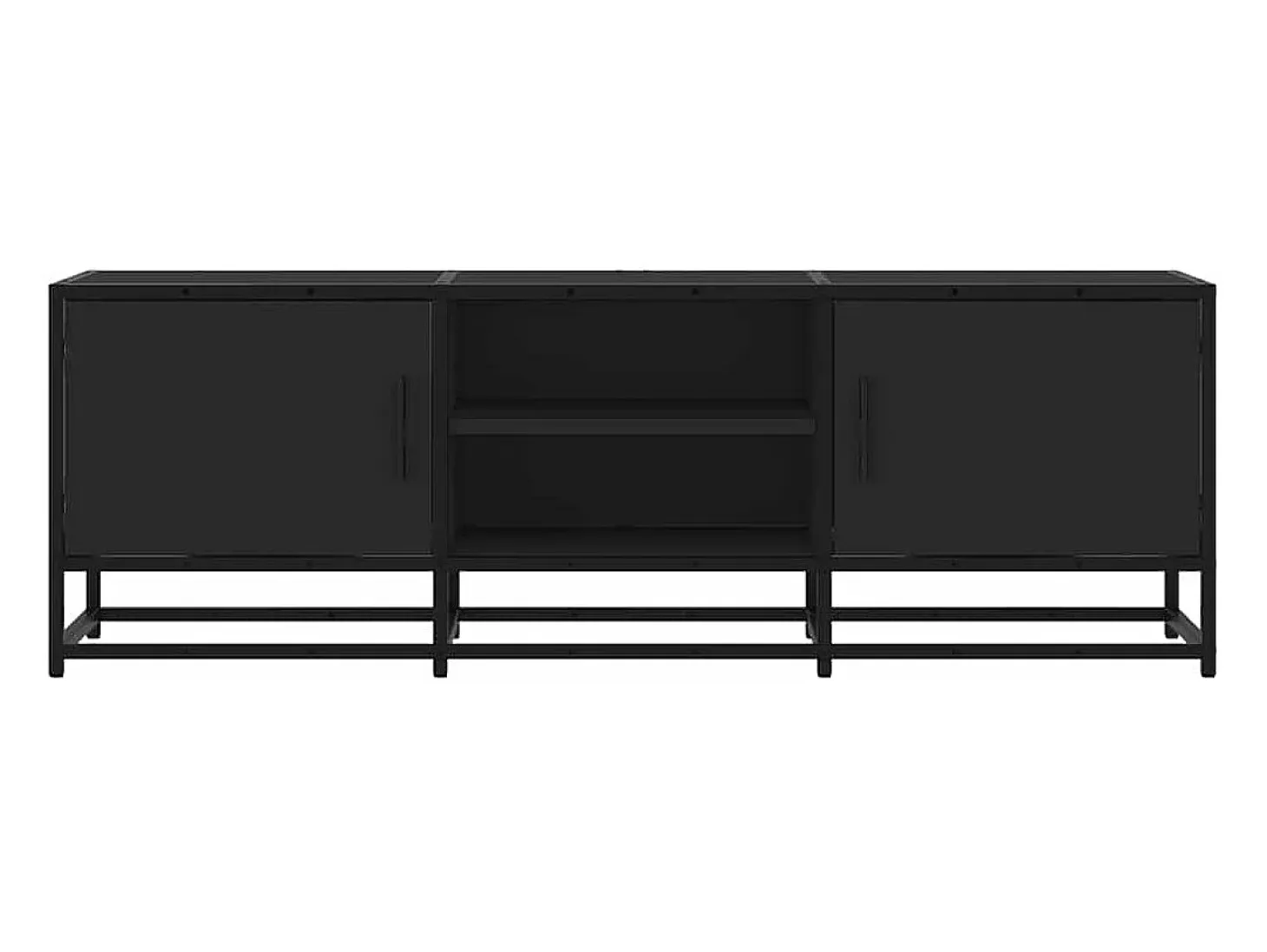 Mueble de TV madera de ingeniería y metal negro 120x35x41 cm