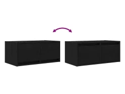 Mueble de TV madera de ingeniería roble negro 60x31x25,5 cm