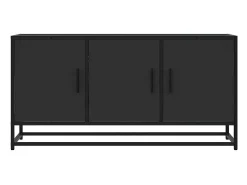 Mueble de TV madera de ingeniería y metal negro 100x35x50 cm