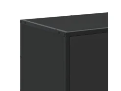 Mueble de TV madera de ingeniería y metal negro 100x35x50 cm