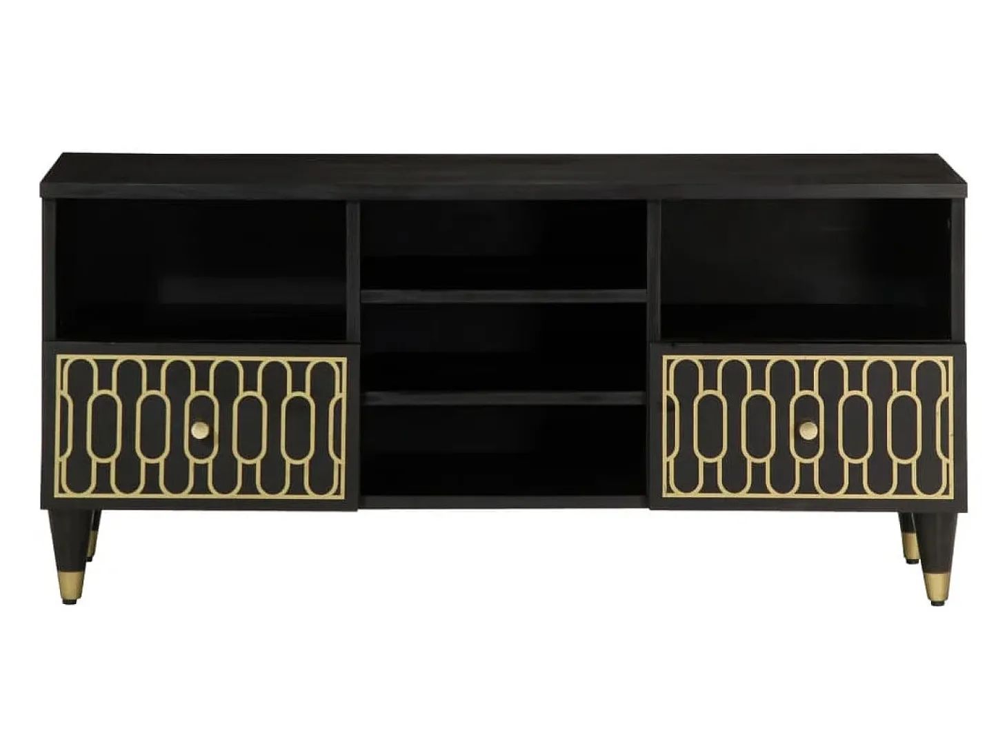 Mueble de TV madera maciza de mango 100x33x46 cm