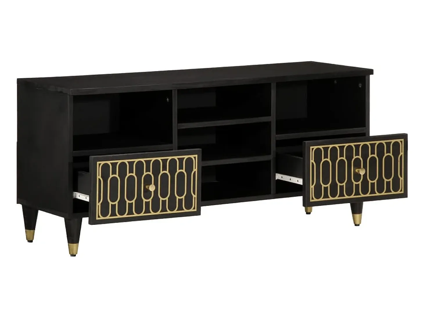 Mueble de TV madera maciza de mango 100x33x46 cm