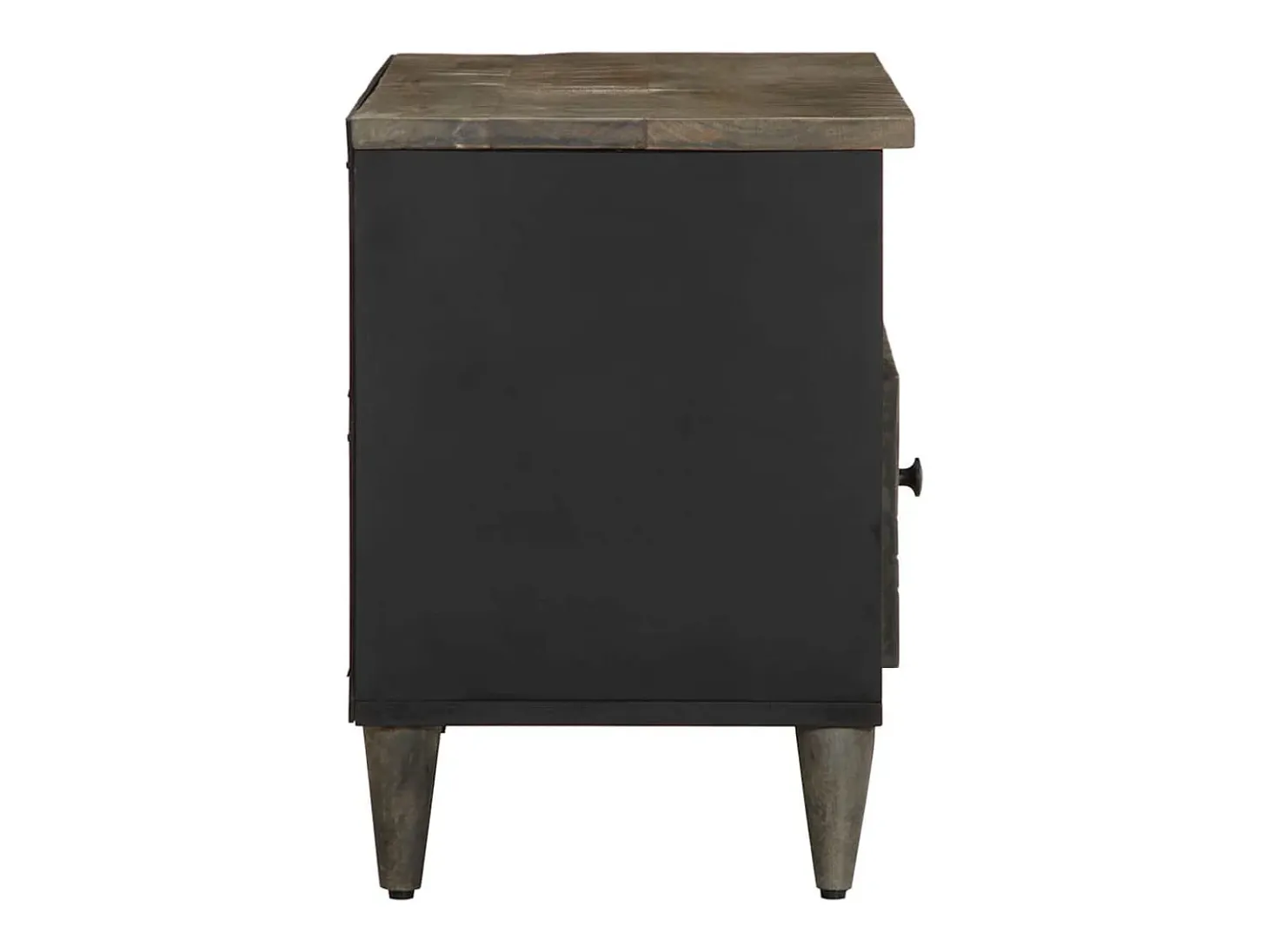 Mueble de TV madera maciza de mango negro 80x33x46 cm