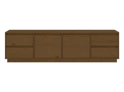 Mueble de TV madera maciza de pino marrón miel 176x37x47,5 cm