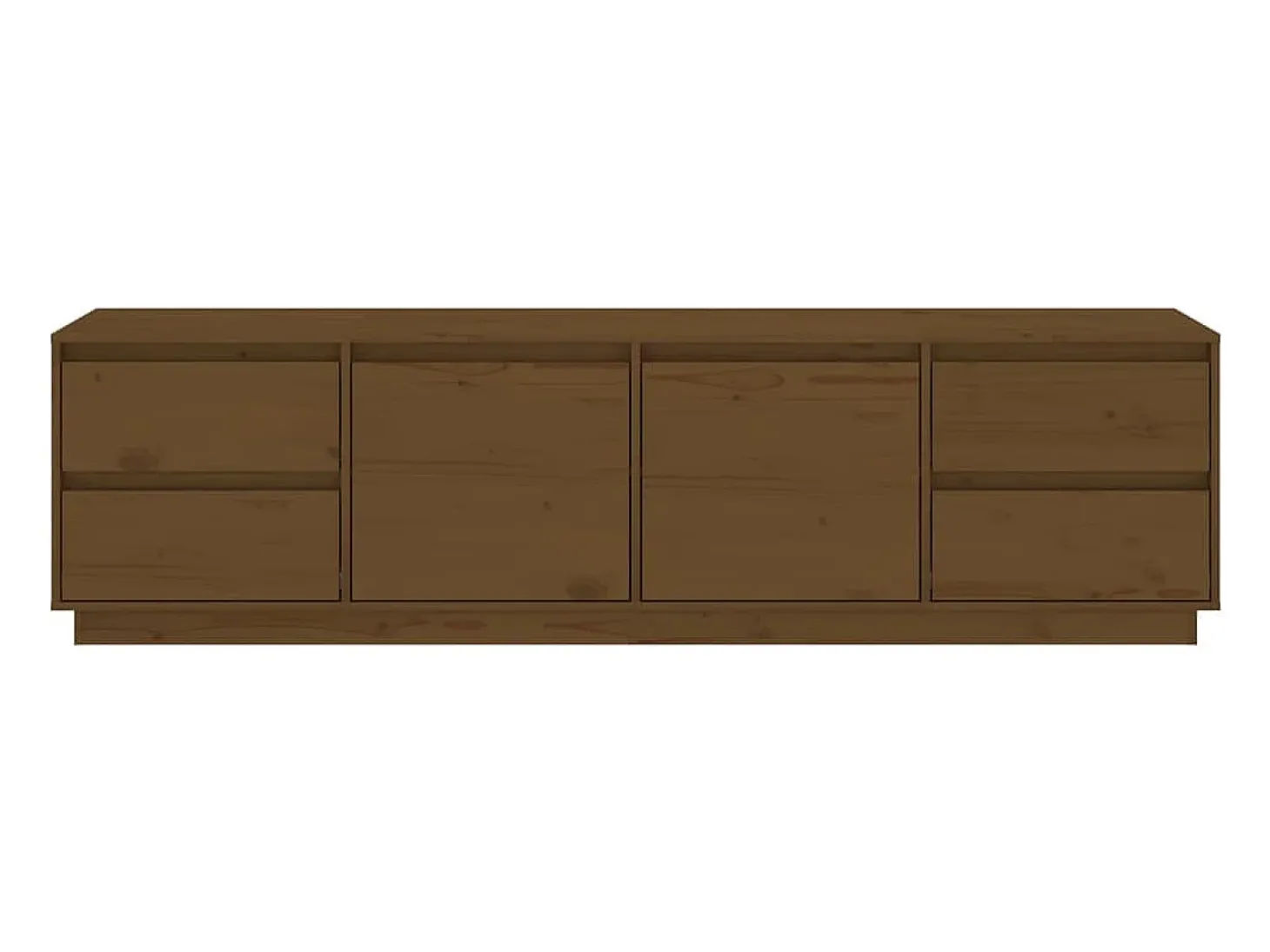 Mueble de TV madera maciza de pino marrón miel 176x37x47,5 cm