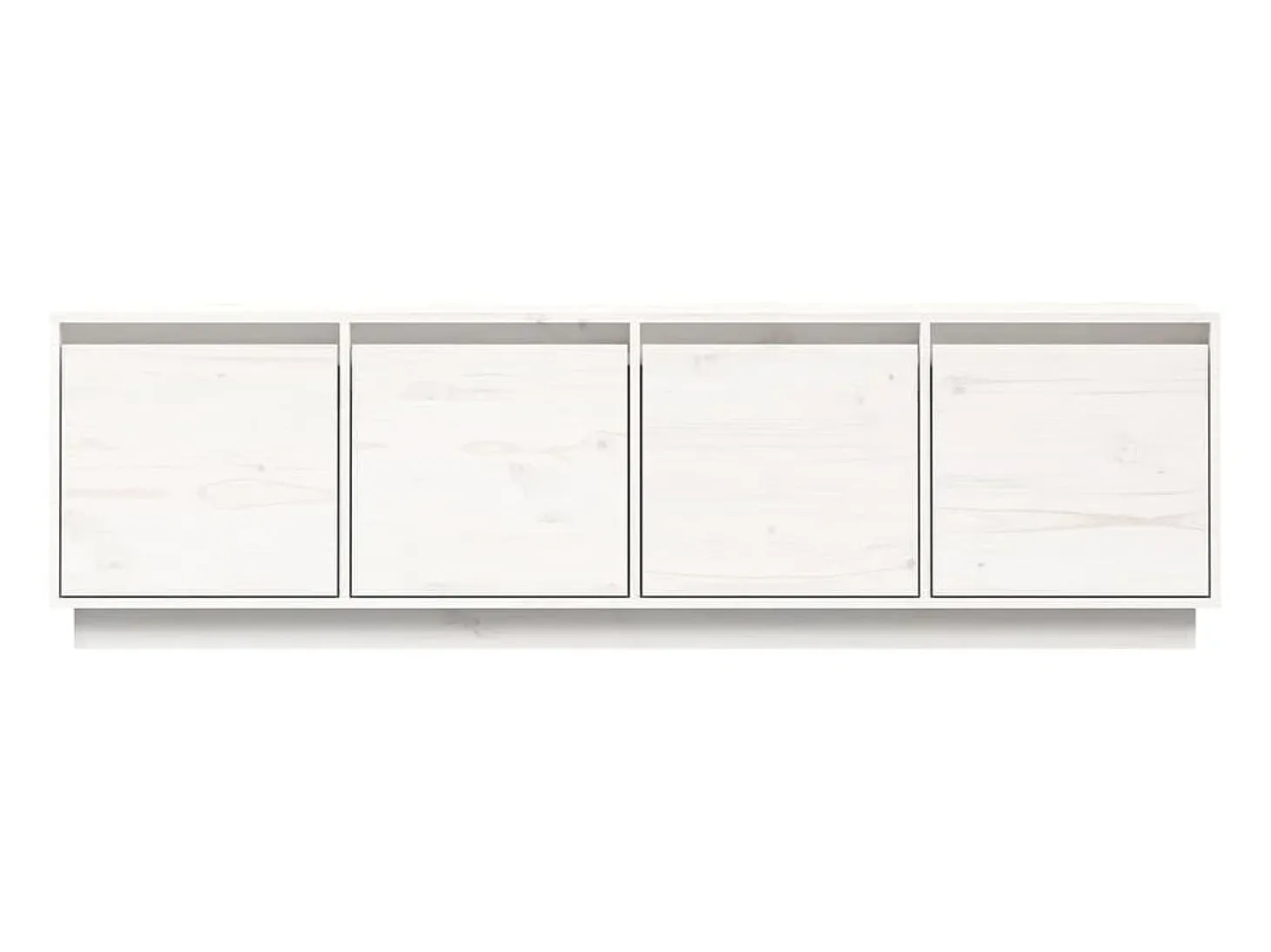 Mueble de TV madera maciza de pino blanco 156x37x45 cm