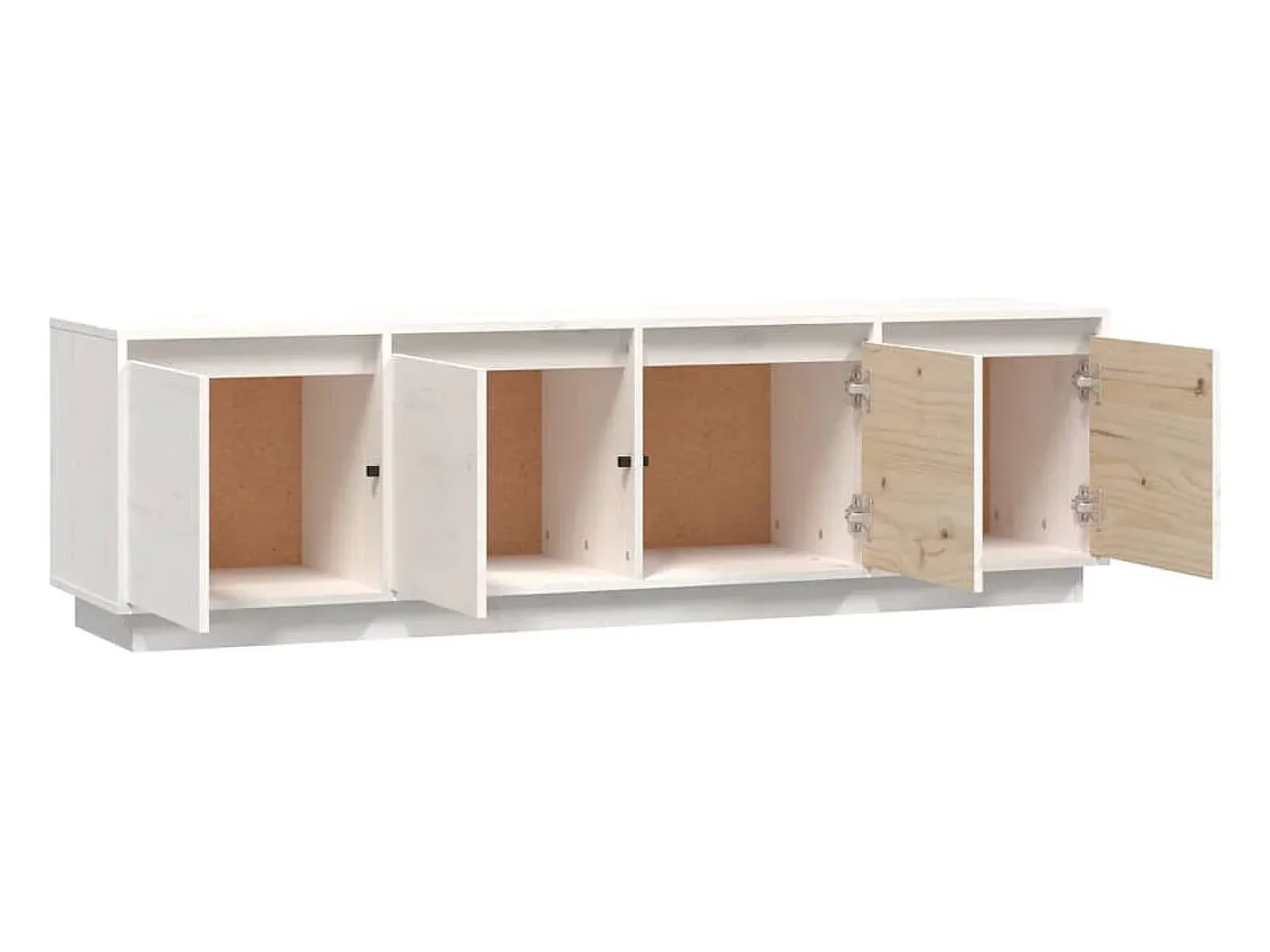 Mueble de TV madera maciza de pino blanco 156x37x45 cm