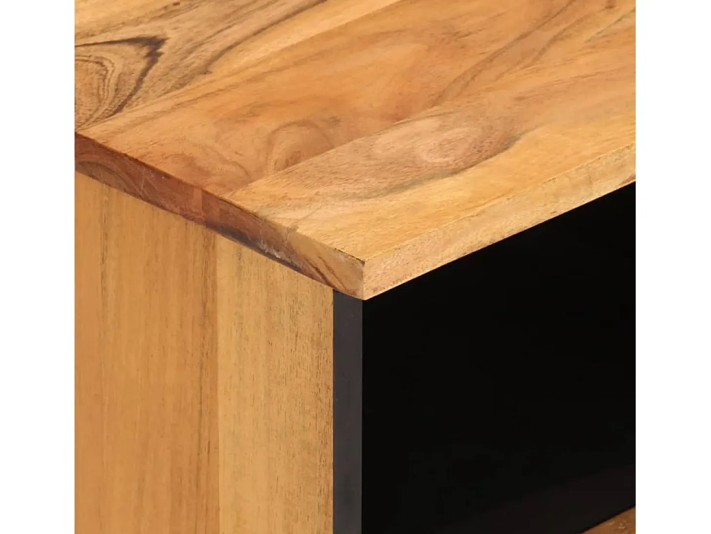 Mueble de TV madera maciza de acacia 100x33x46 cm