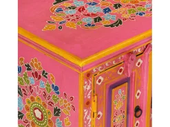 Mueble de TV madera maciza de mango rosa 110x30x40 cm