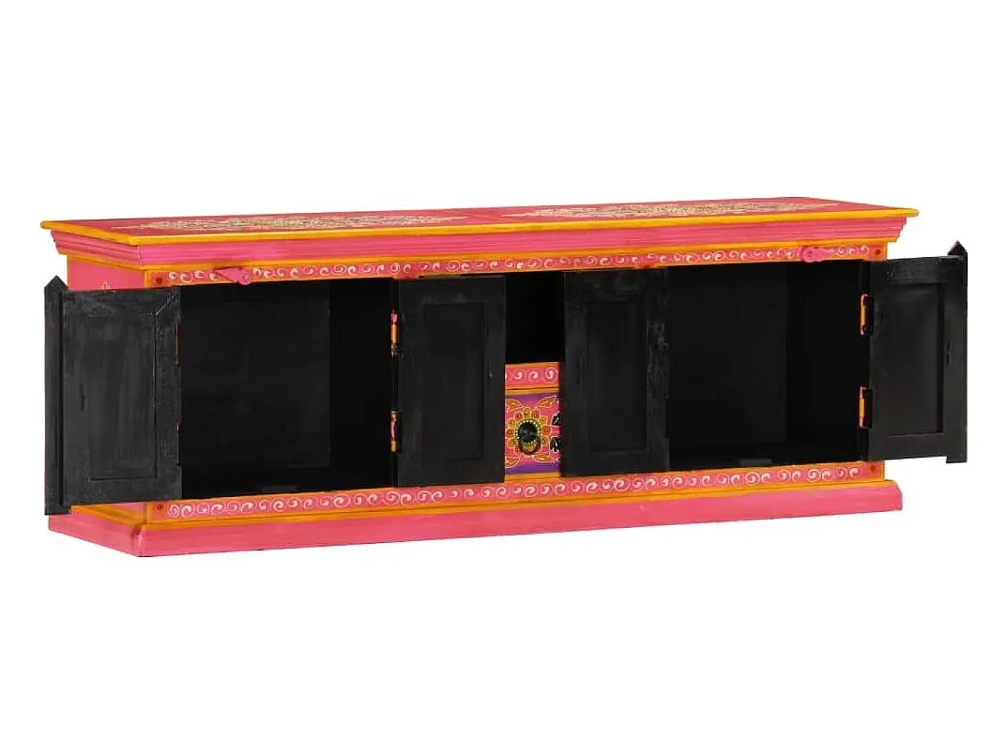 Mueble de TV madera maciza de mango rosa 110x30x40 cm