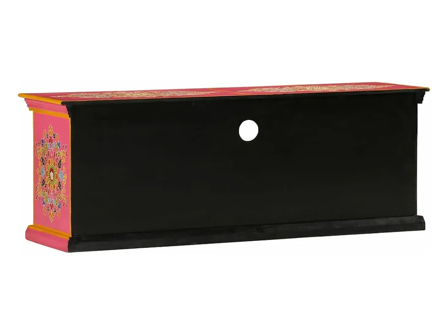 Mueble de TV madera maciza de mango rosa 110x30x40 cm