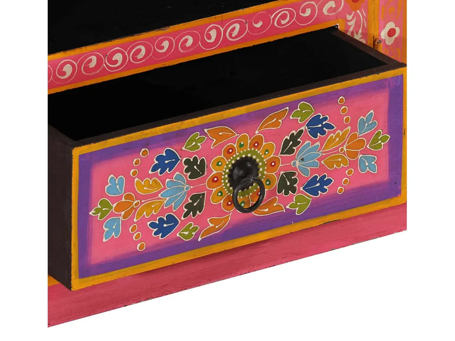 Mueble de TV madera maciza de mango rosa 110x30x40 cm