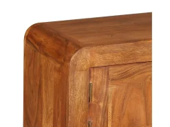 Mueble de TV madera maciza acabado miel 120x30x40 cm