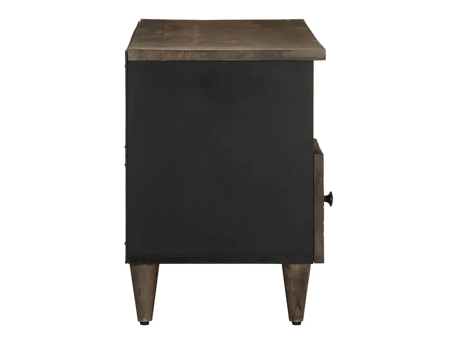 Mueble de TV madera maciza de mango negro 100x33x46 cm