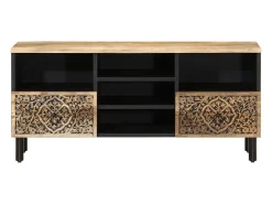 Mueble de TV madera maciza de mango 100x33x46 cm