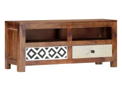 Mueble de TV madera maciza de acacia 90x30x40 cm