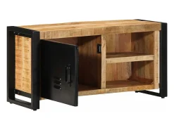 Mueble de TV madera maciza de mango rugosa 80x30x40 cm
