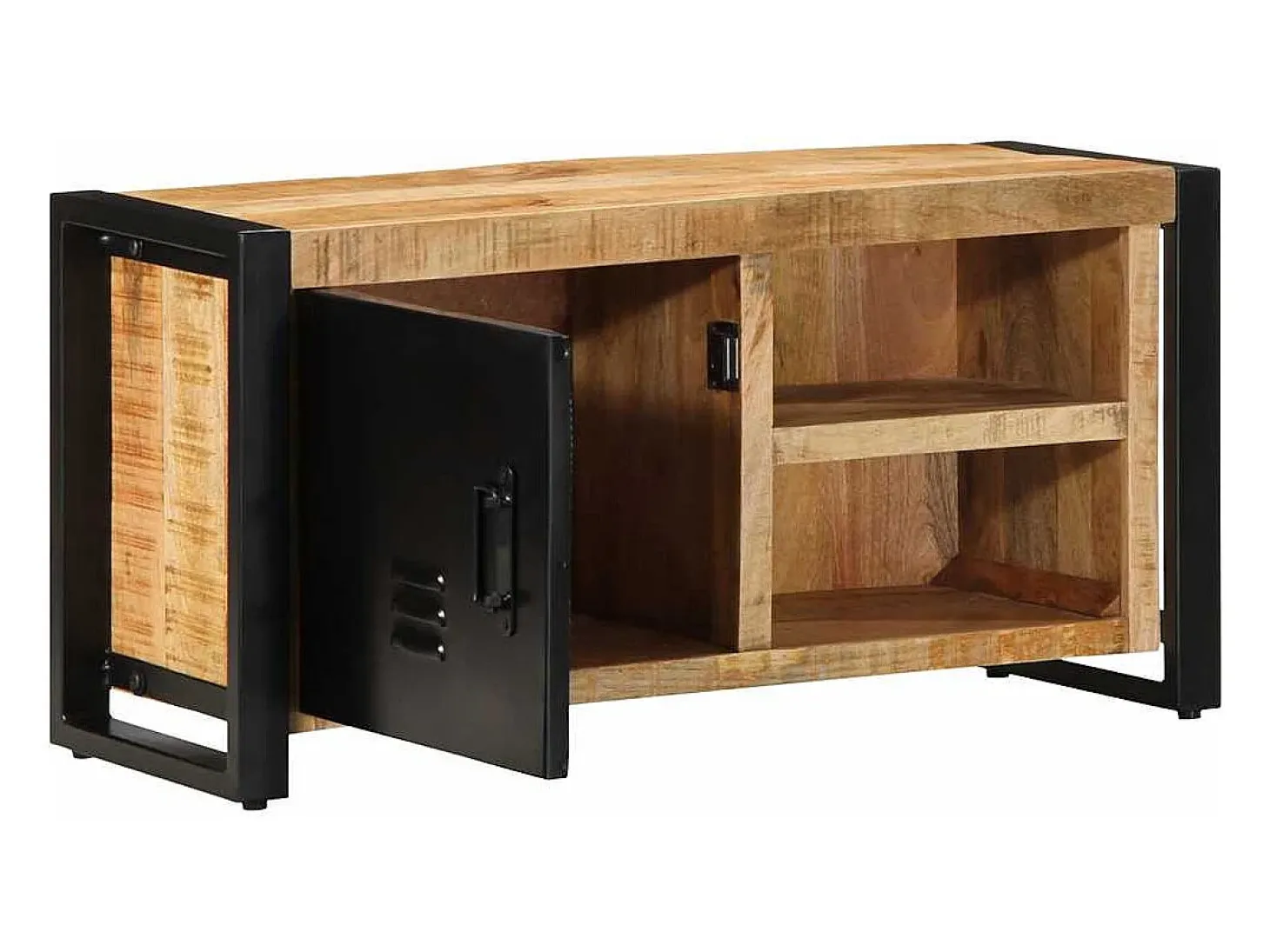 Mueble de TV madera maciza de mango rugosa 80x30x40 cm