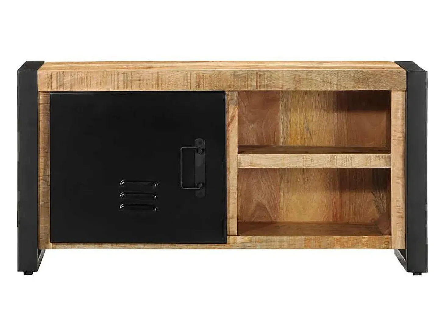 Mueble de TV madera maciza de mango rugosa 80x30x40 cm