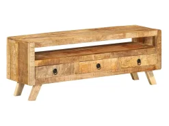 Mueble de TV madera maciza de mango 110x30x40 cm
