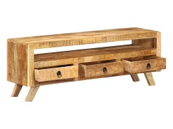 Mueble de TV madera maciza de mango 110x30x40 cm