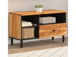 Mueble de TV madera maciza de acacia 80x33x46 cm