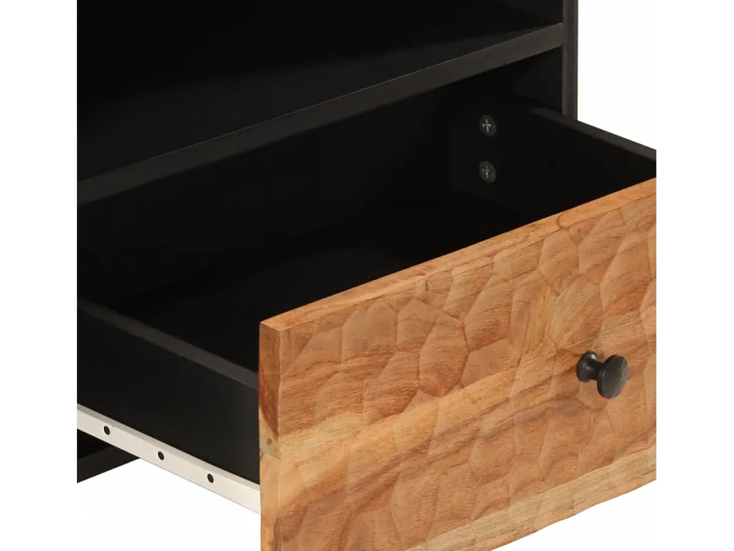 Mueble de TV madera maciza de acacia 80x33x46 cm