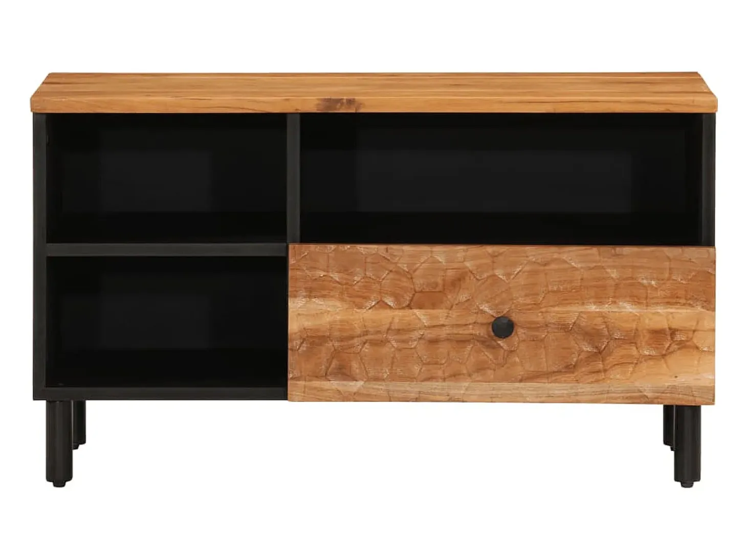 Mueble de TV madera maciza de acacia 80x33x46 cm