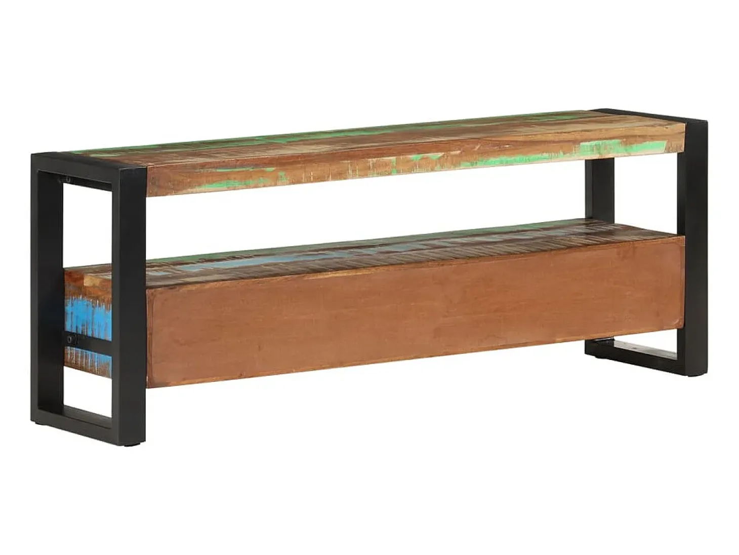 Mueble de TV madera maciza reciclada 120x30x45 cm