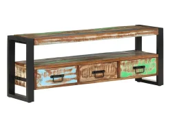 Mueble de TV madera maciza reciclada 120x30x45 cm