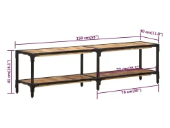 Mueble de TV madera maciza de mango 150x30x41 cm