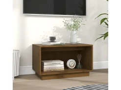 Mueble de TV madera maciza de pino marrón miel 60x35x35 cm