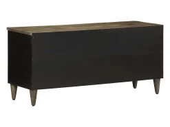 Mueble de TV madera maciza de mango negro 100x33x46 cm