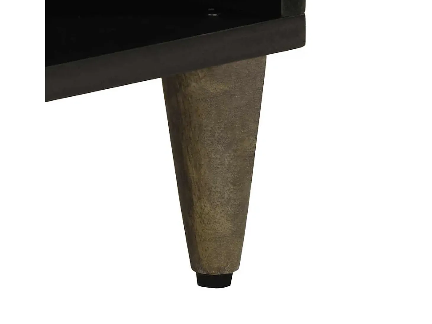 Mueble de TV madera maciza de mango negro 100x33x46 cm