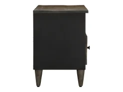 Mueble de TV madera maciza de mango negro 100x33x46 cm