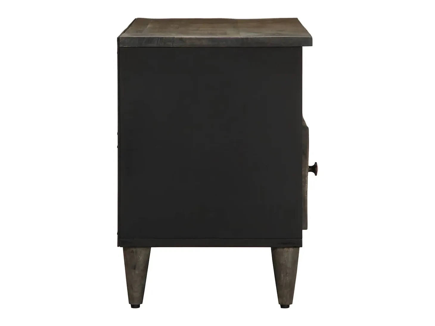 Mueble de TV madera maciza de mango negro 100x33x46 cm