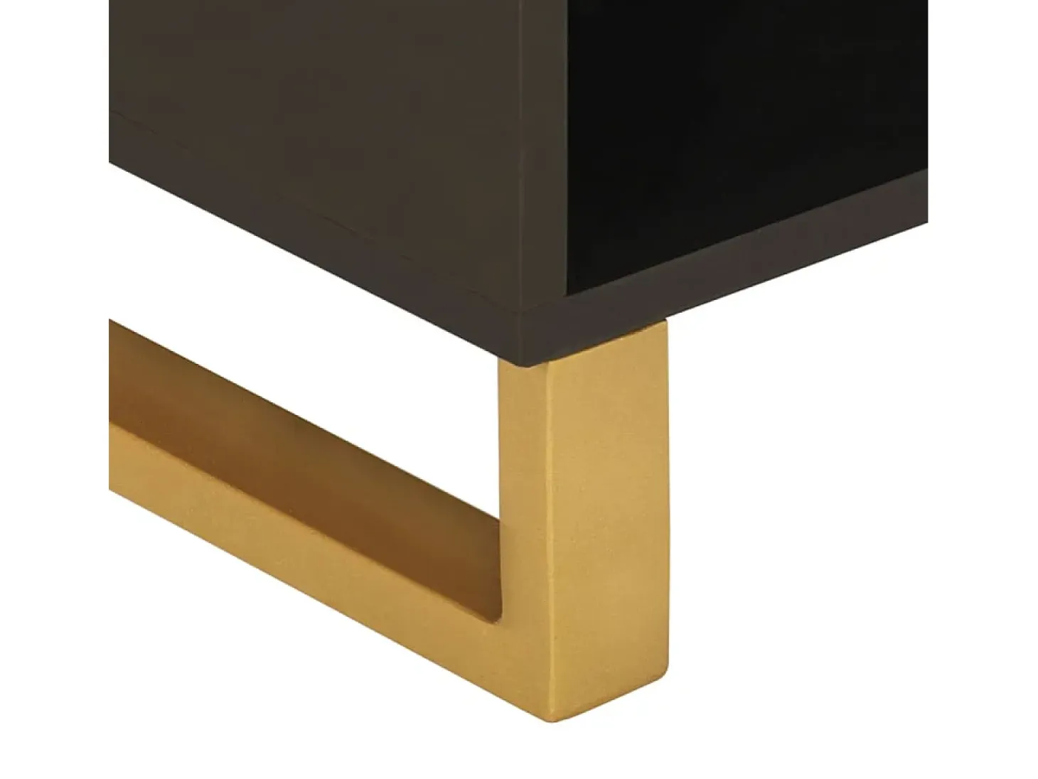 Mueble de TV madera maciza de mango marrón negro 80x33,5x46 cm