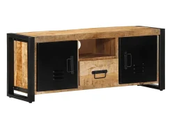 Mueble de TV madera maciza de mango rugosa 100x30x40 cm