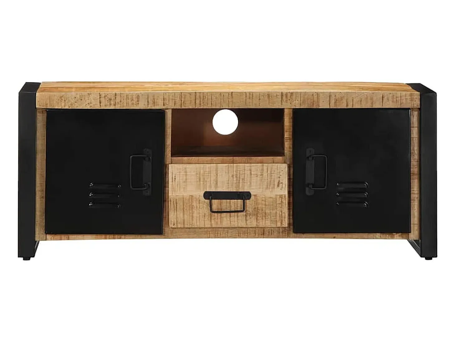 Mueble de TV madera maciza de mango rugosa 100x30x40 cm