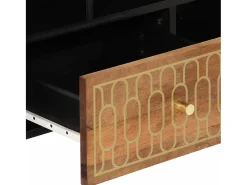Mueble de TV madera maciza de mango 100x33x46 cm