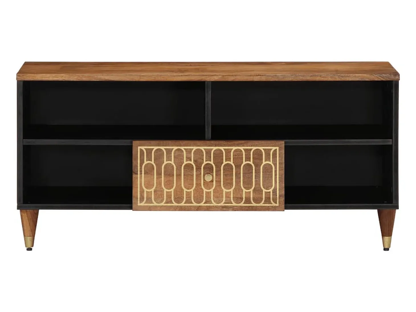 Mueble de TV madera maciza de mango 100x33x46 cm