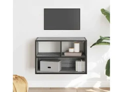 Mueble de TV madera y metal roble ahumado 60x31x39,5 cm