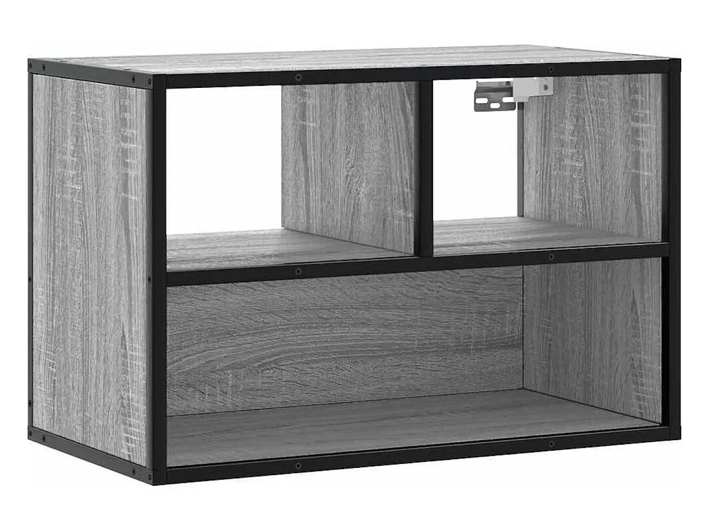 Mueble de TV madera y metal roble ahumado 60x31x39,5 cm