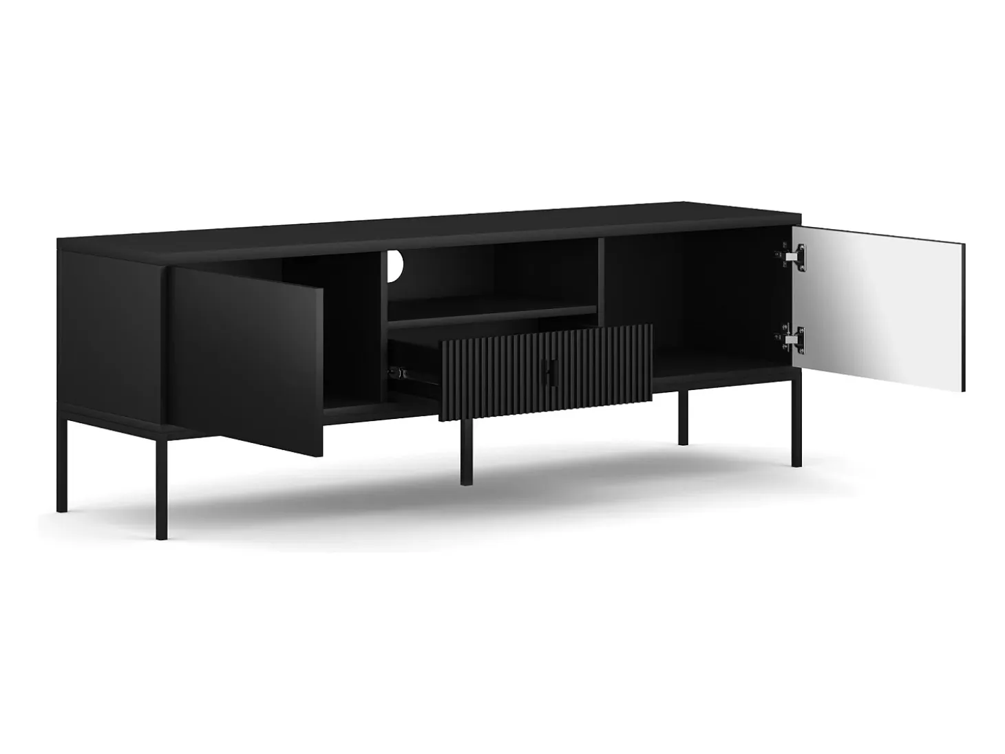 Mueble de TV Maggiore 2P1C negro/negro/negro