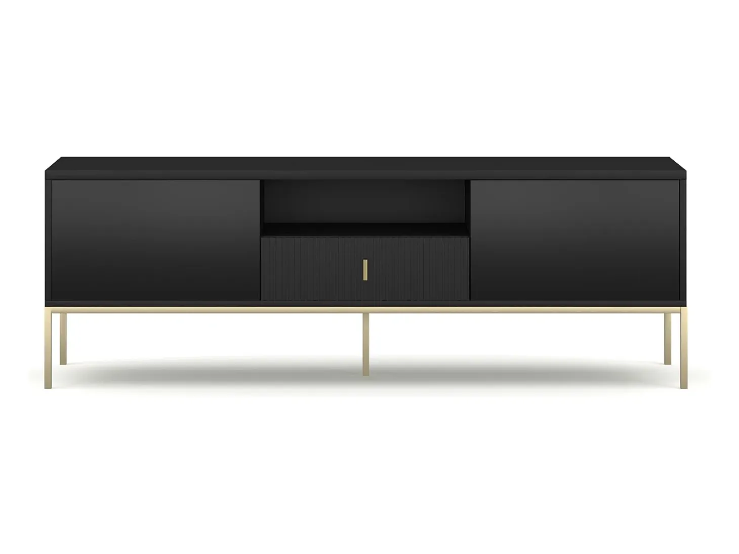Mueble de TV Maggiore 2P1C negro/dorado/dorado