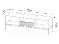 Mueble de TV Maggiore 2P1C negro/dorado/dorado
